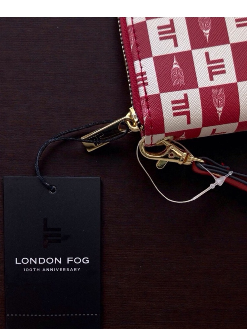 London Fog Ada Signature Zip Around Wallet (Brick Red) NWT - Picture 9 of 10